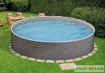   Azuro RATTAN D36 fémfalas medence 3,6x1,2 m, belső fólia, szkimmer